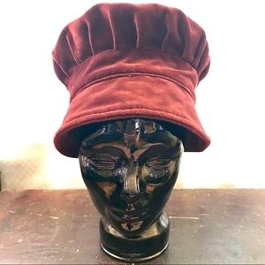 Burgundy/maroon Velour Hat